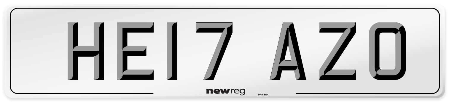 HE17 AZO Number Plate from New Reg